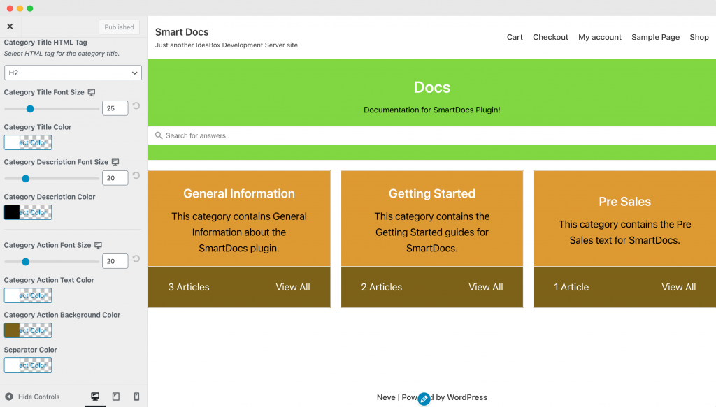 Fully Customized Docs Archive Page